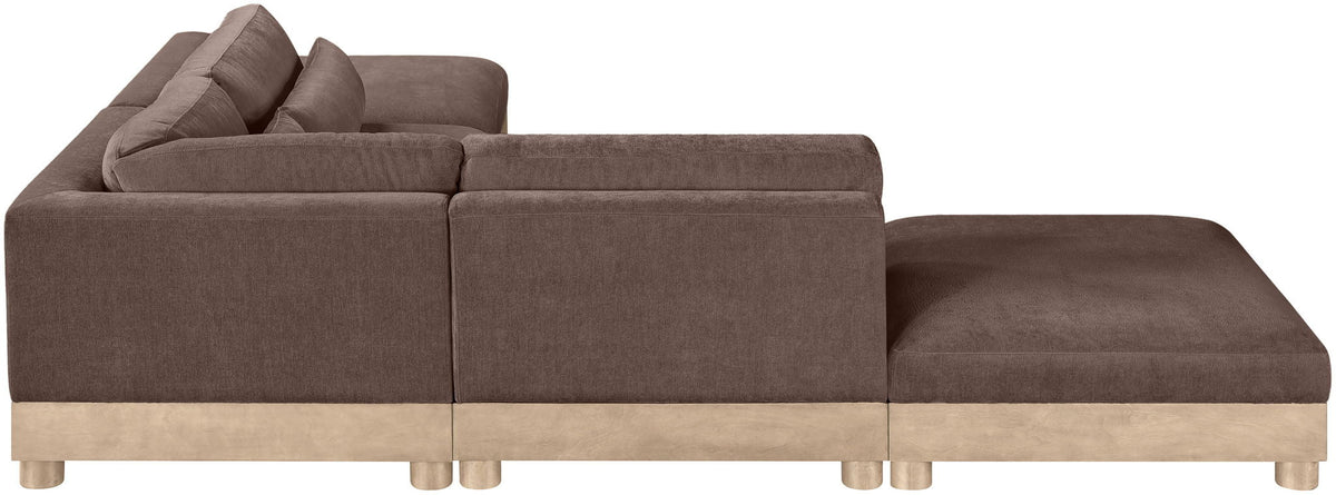 Turin - Chenille Fabric Upholstered Modular Sectional - Brown
