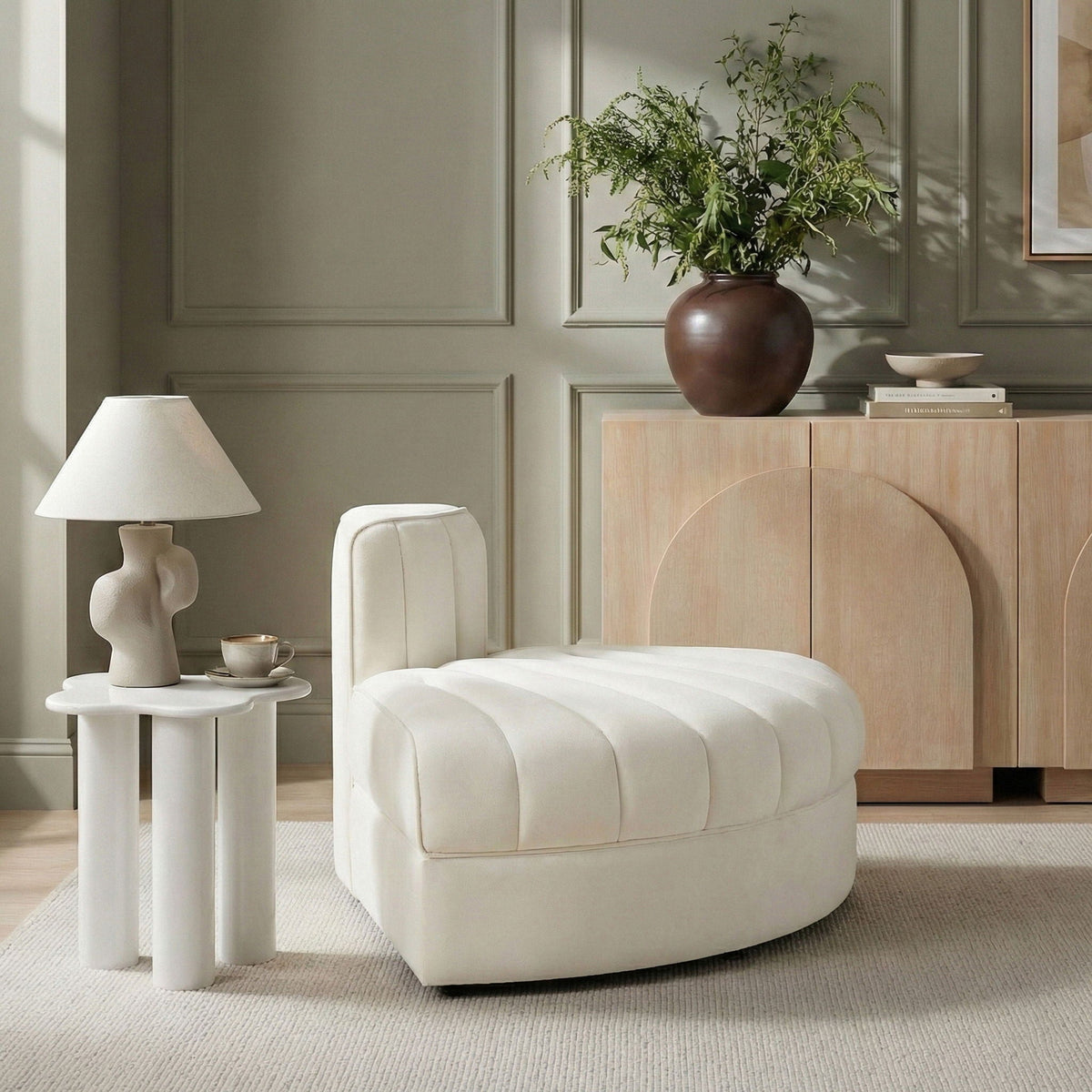 Rummi - Velvet Performance Fabric Upholstered Modular Chair