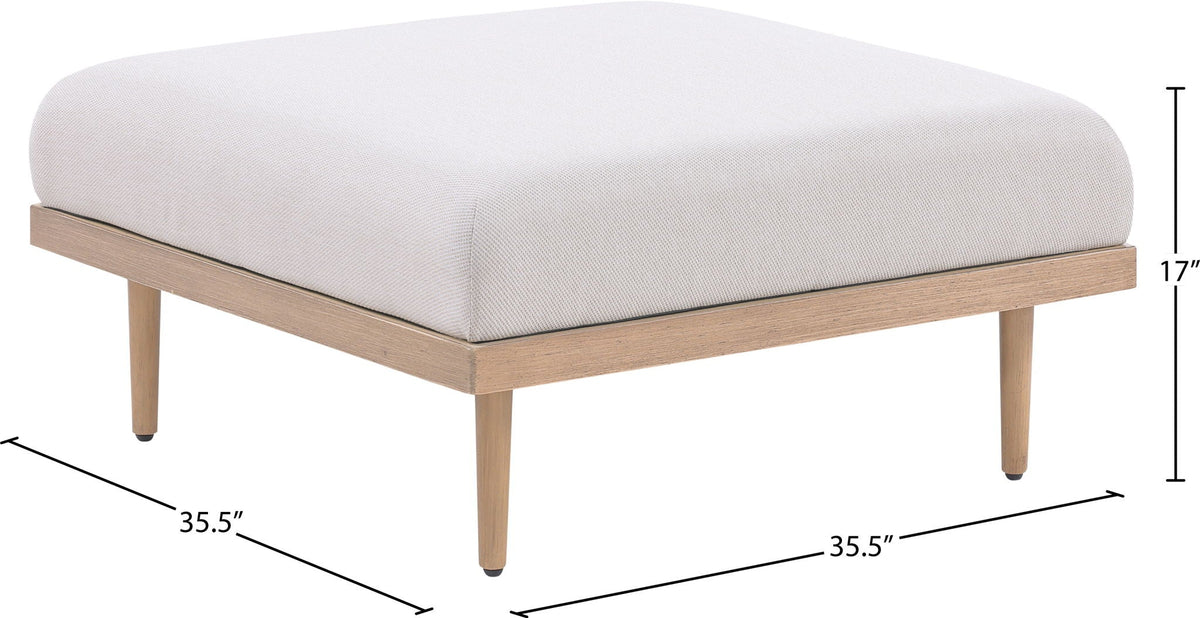 Laguna - Resilient Water Resistant Fabric Upholstered Outdoor Patio Modular Ottoman