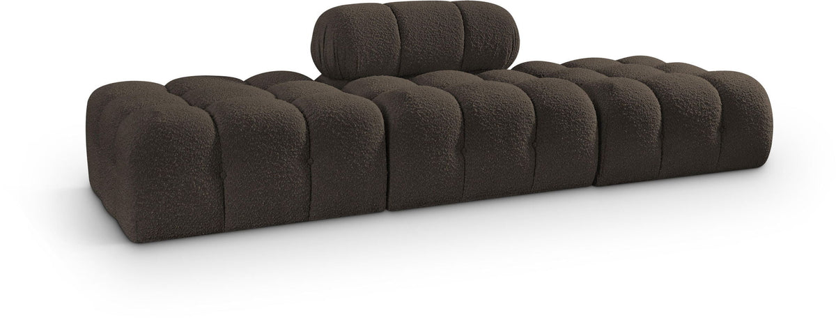 Ames - 3 Piece Boucle Upholstered Modular Sofa With 2 Backless Seats