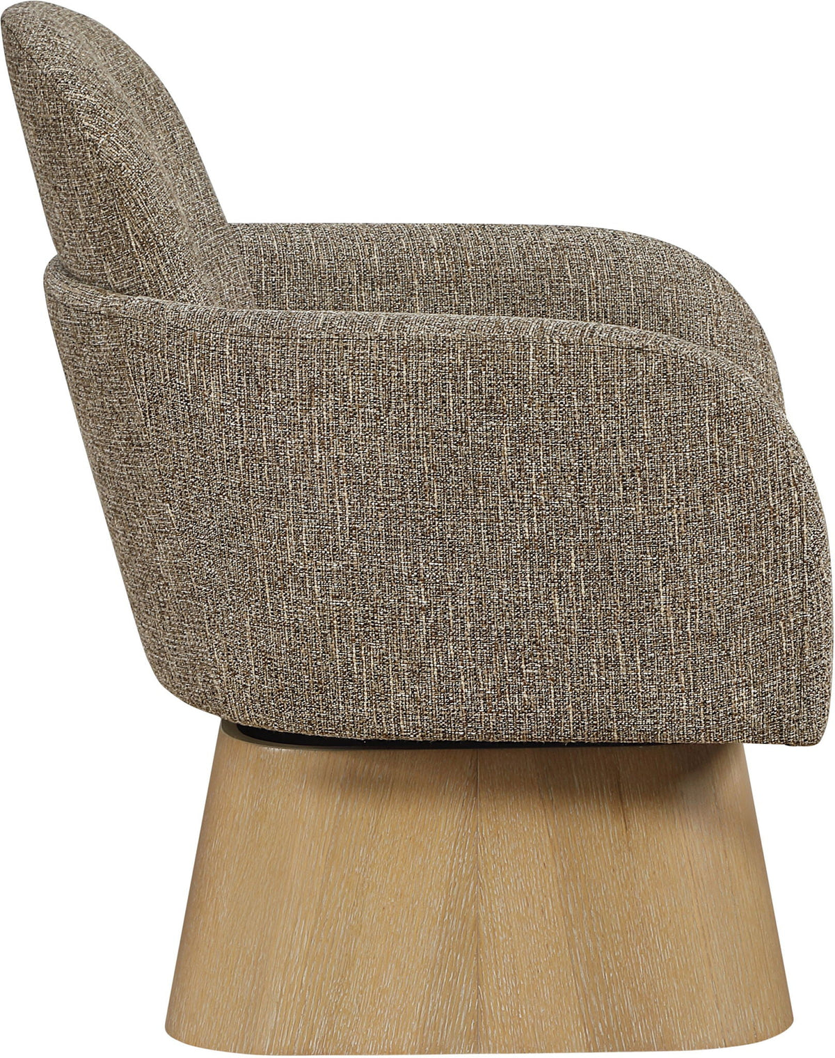 Marlowe - Linen Textured Fabric Upholstered Swivel Accent Chair - Stained Natural