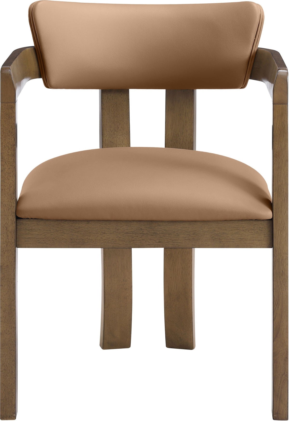 Lavrin - Vegan Leather Upholstered Dining Arm Chair (Set of 2) - Walnut Base
