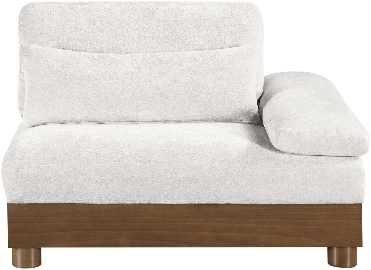 Turin - Chenille Fabric Upholstered Modular Arm Chair - Walnut Base