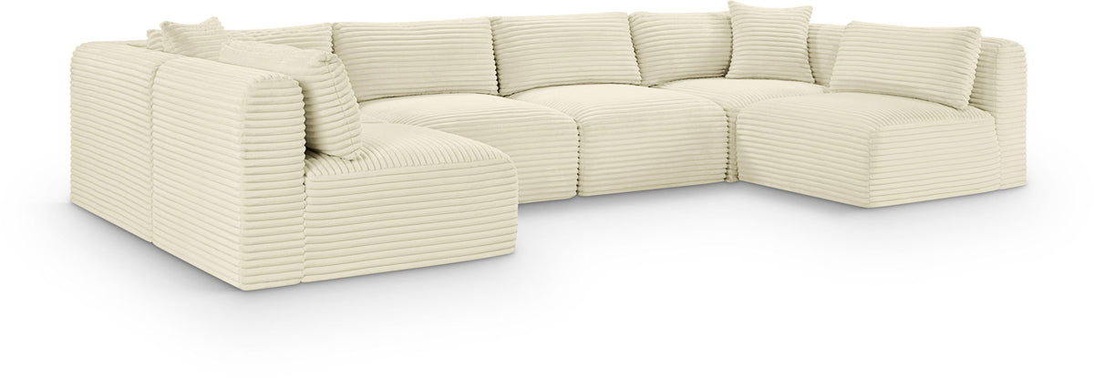 Shaggy - 6 Piece Modular U-Shaped Armless Sectional