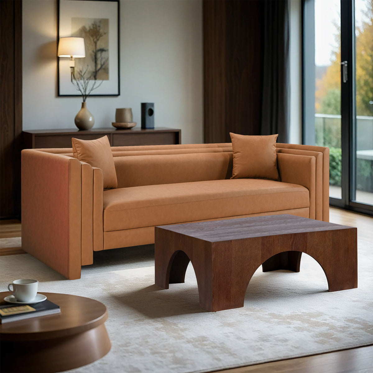 Everett - Vegan Leather Upholstered Sofa