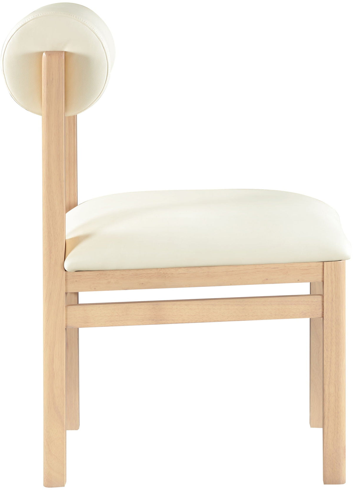 Roundhill - Faux Leather Dining Chair (Set of 2) - Natural Frame