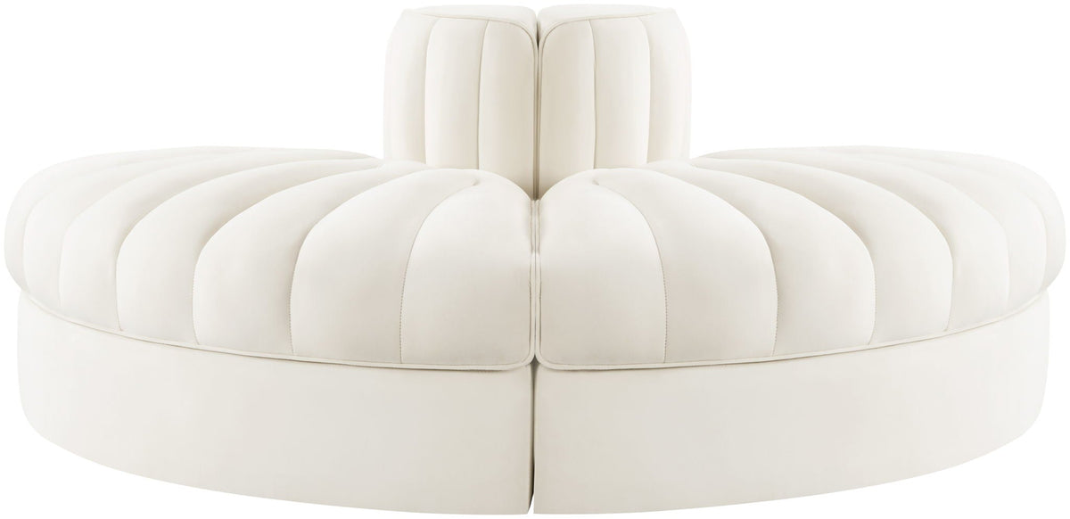 Rummi - Velvet Performance Fabric Upholstered 2 Piece Rounded Modular Loveseat