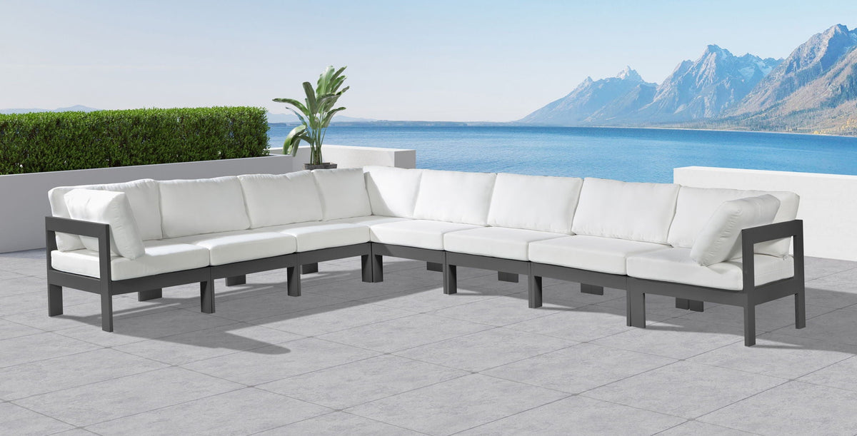 Nizuc - Outdoor Patio 8 Piece Modular Sectional With Gray Frame