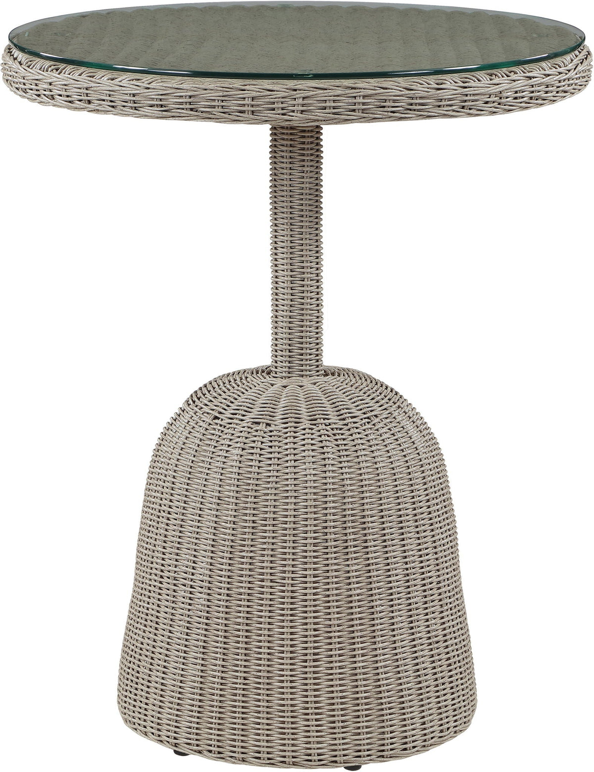Seacrest - Tempered Glass Top And Wicker Outdoor Patio Counter Height Table