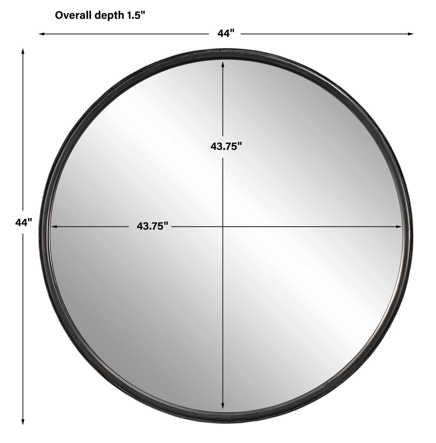 Dawsyn - Round Mirror - Black