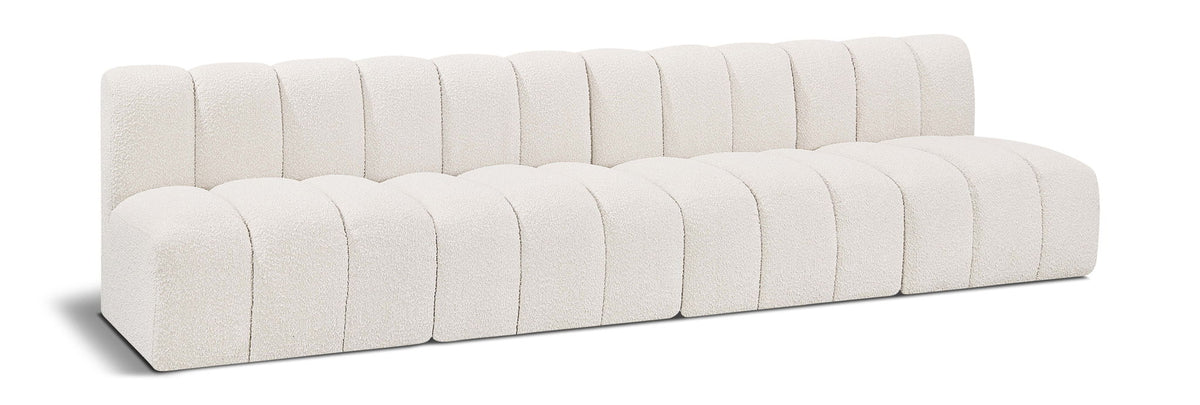 Arc - Boucle Fabric 4 Seats Modular Sofa