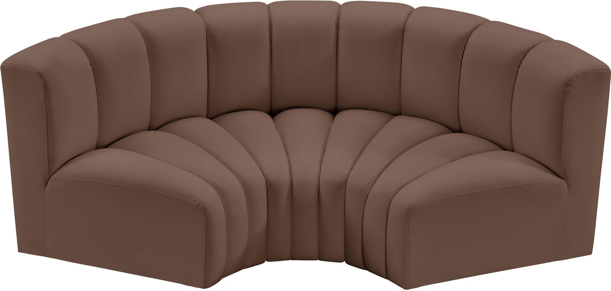 Arc - Faux Leather 3 Piece Modular U-Shaped Sofa