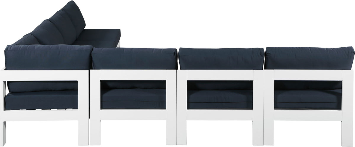 Nizuc - Outdoor Patio 7 Piece Modular Sectional With White Frame