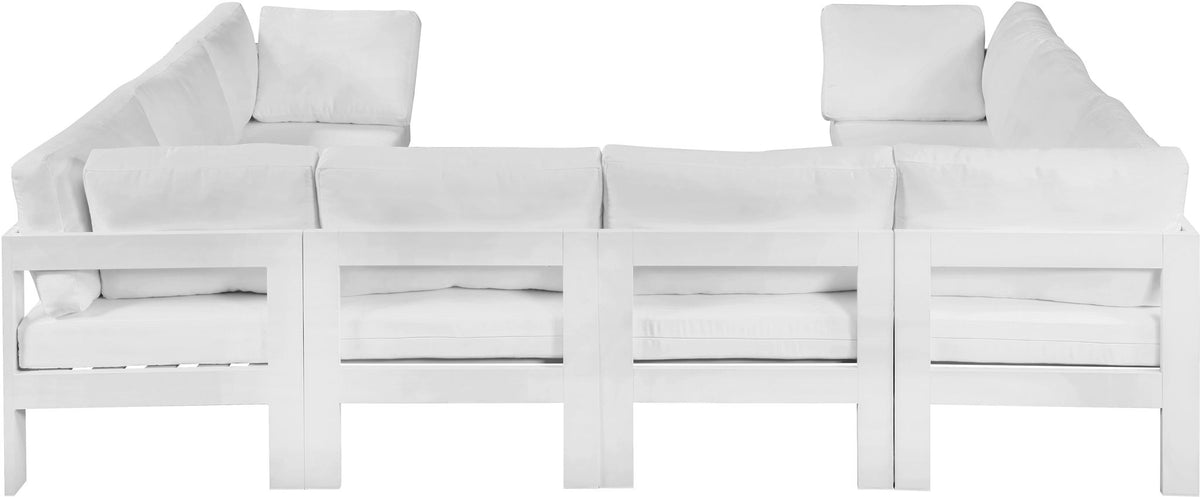 Nizuc - Outdoor Patio 8 Piece Modular Sectional With White Frame