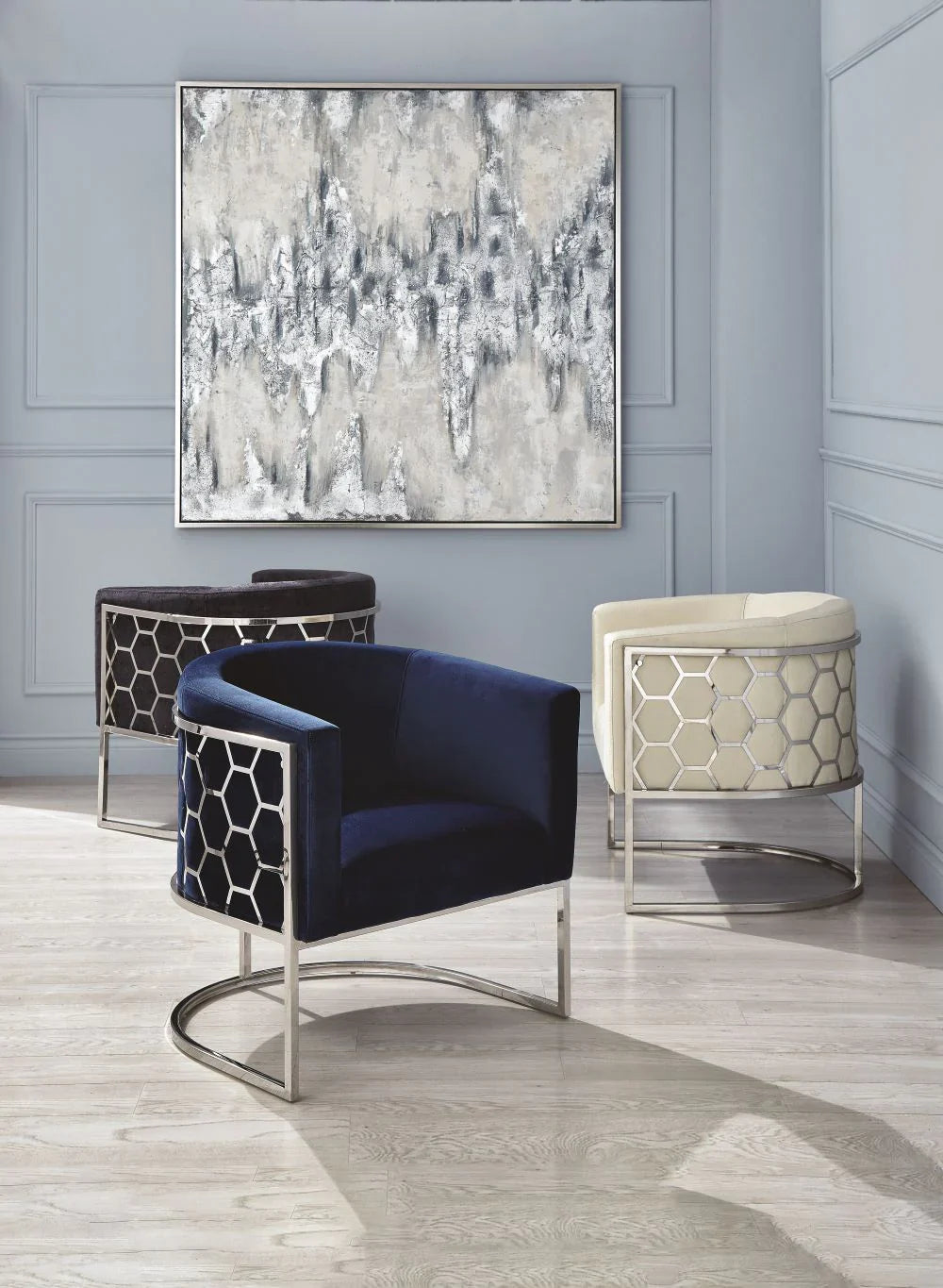 Honeycomb Accent Chair - Chrome