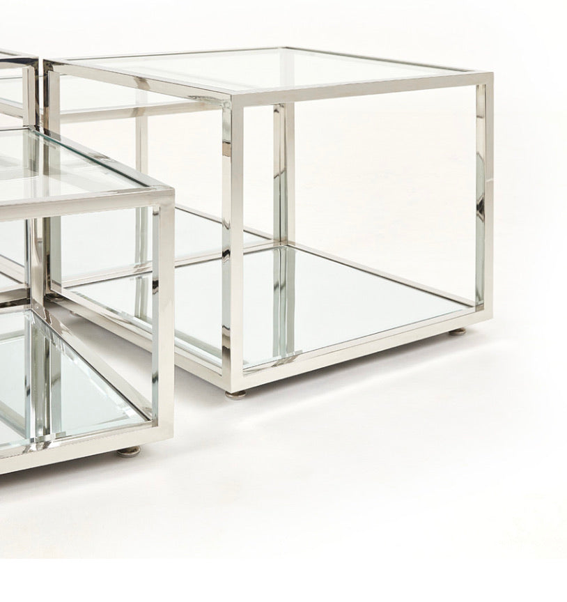 DALTON MULTI-LEVEL SILVER COFFEE TABLE - Furniture Depot