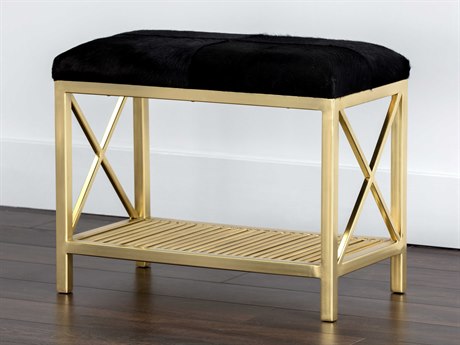 Bria Bench Antique Brass Black