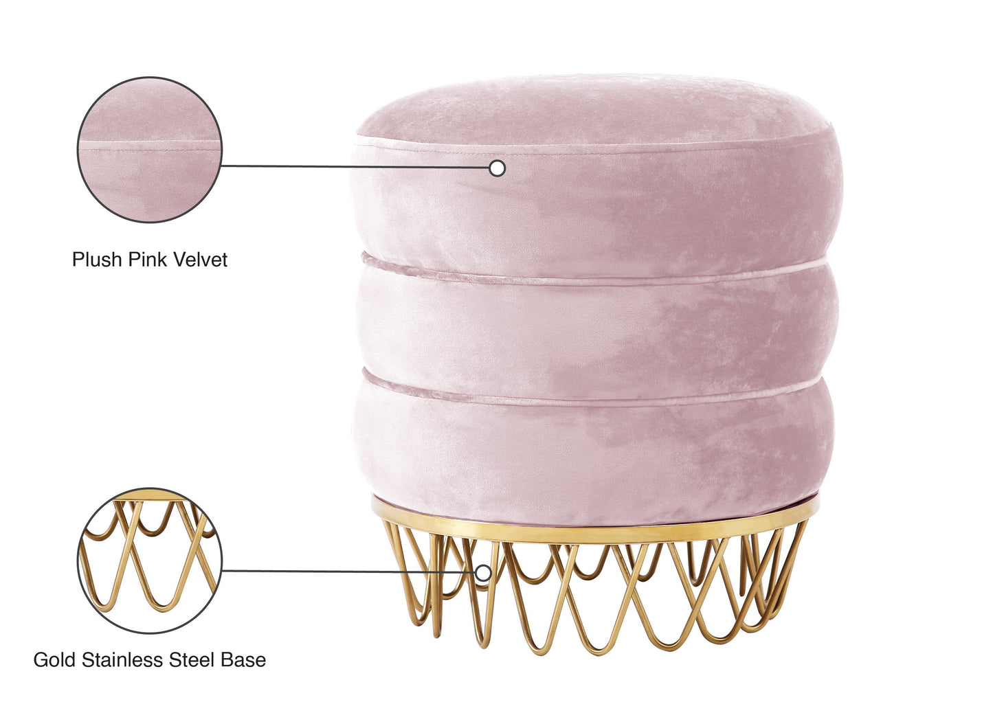 Revolve Velvet Ottoman/Stool - Furniture Depot