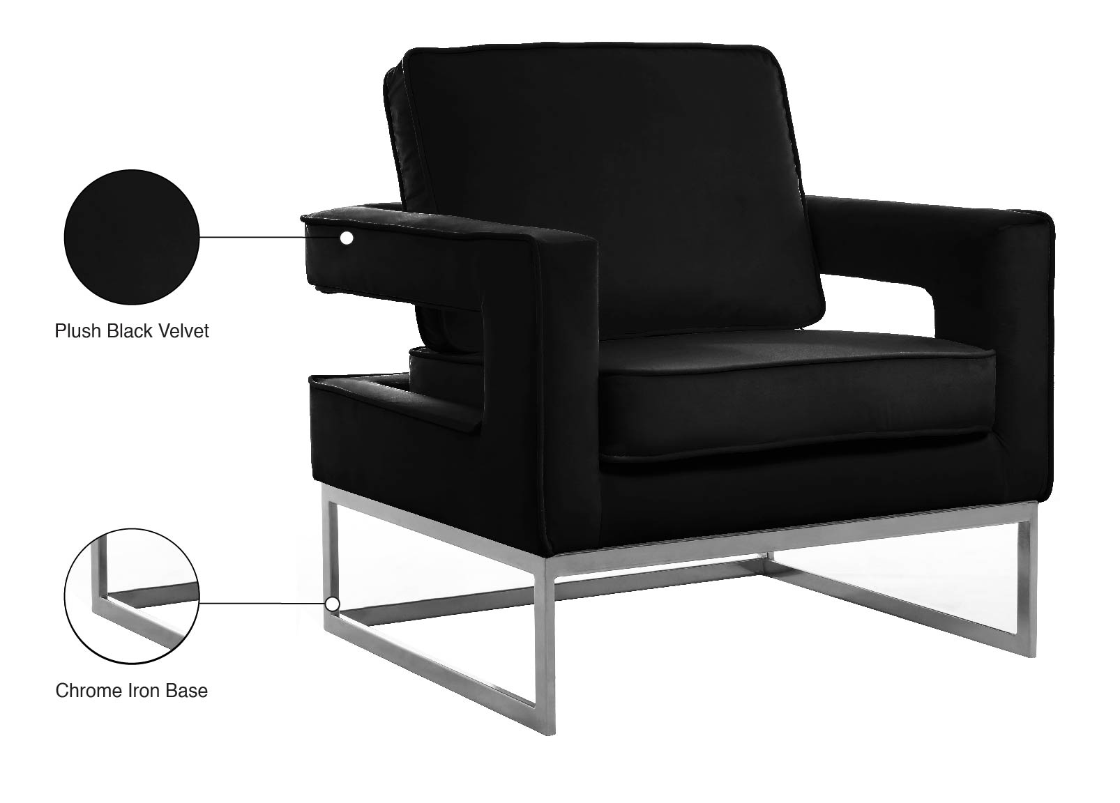 Noah Velvet Accent Chair - Furniture Depot