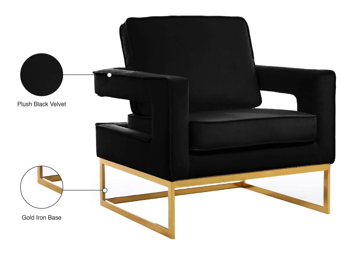 Noah Velvet Accent Chair - Furniture Depot