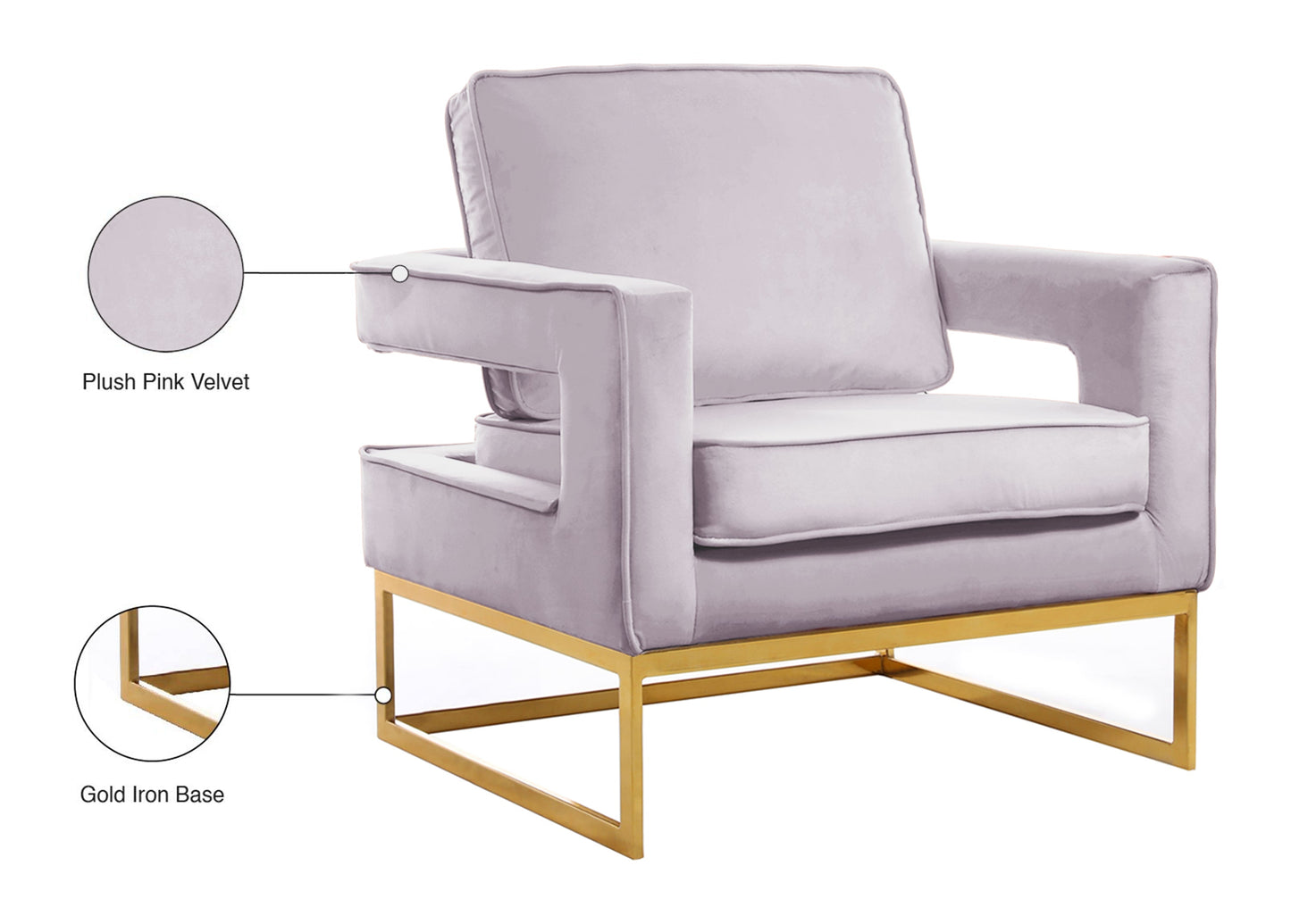 Noah Velvet Accent Chair - Furniture Depot