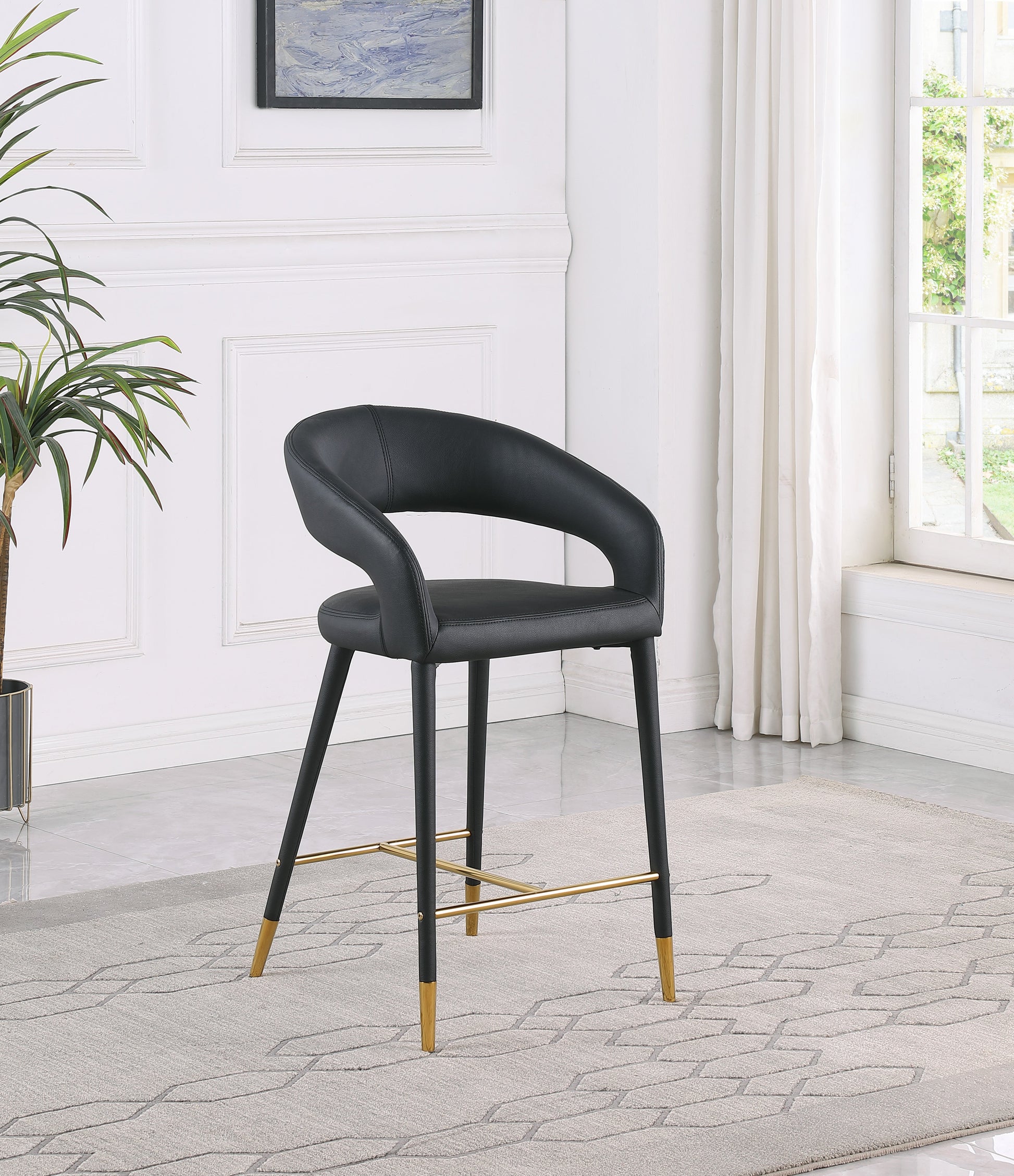 Destiny Faux Leather Stool - Furniture Depot (7679002083576)