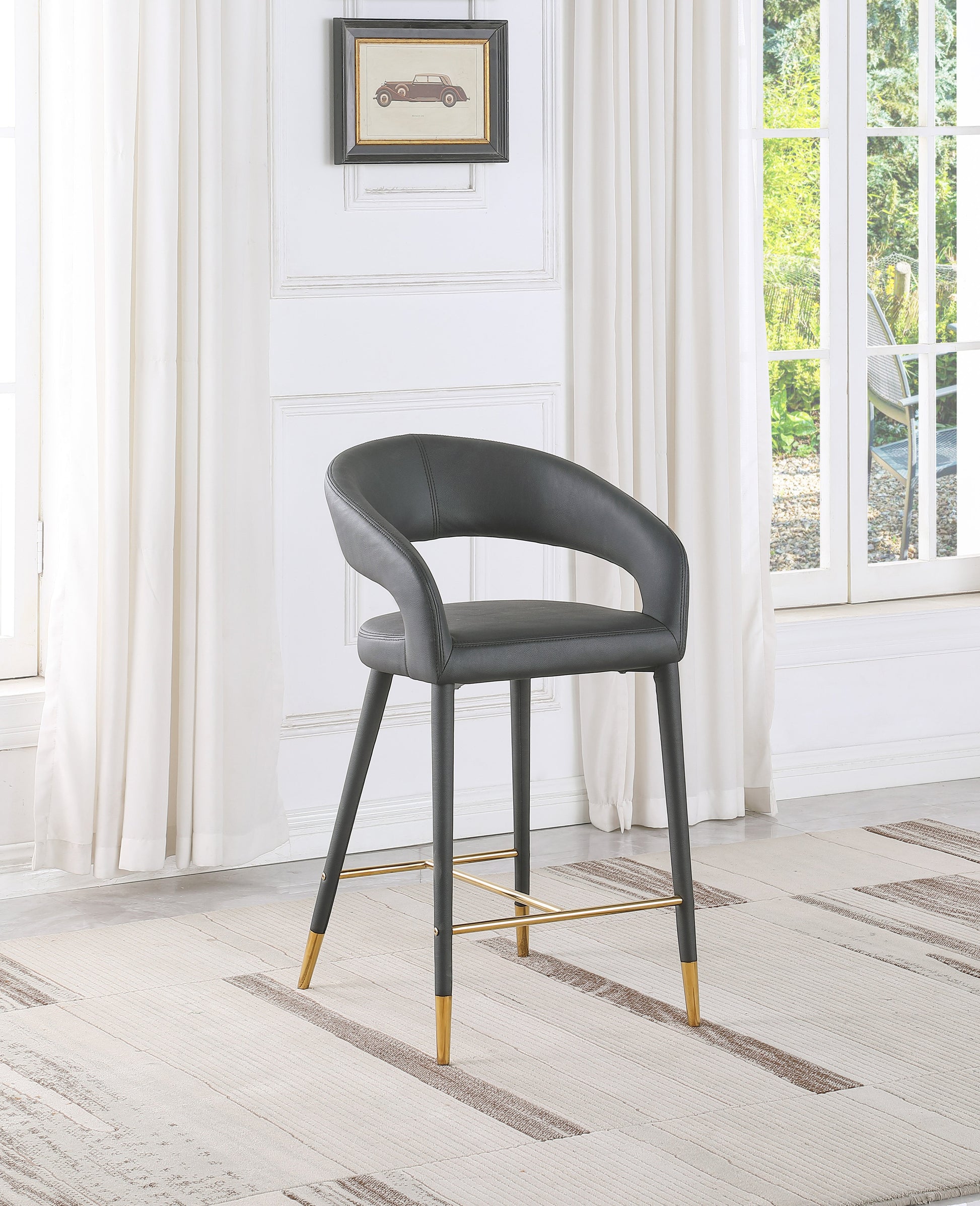 Destiny Faux Leather Stool - Furniture Depot (7679002083576)