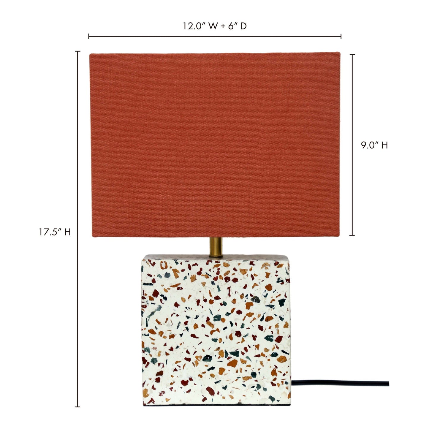 Terrazzo Square Table Lamp Multicolor