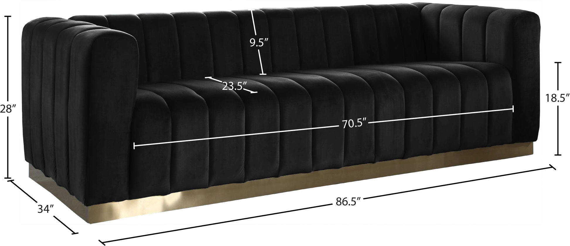 Marlon Velvet Sofa - Furniture Depot