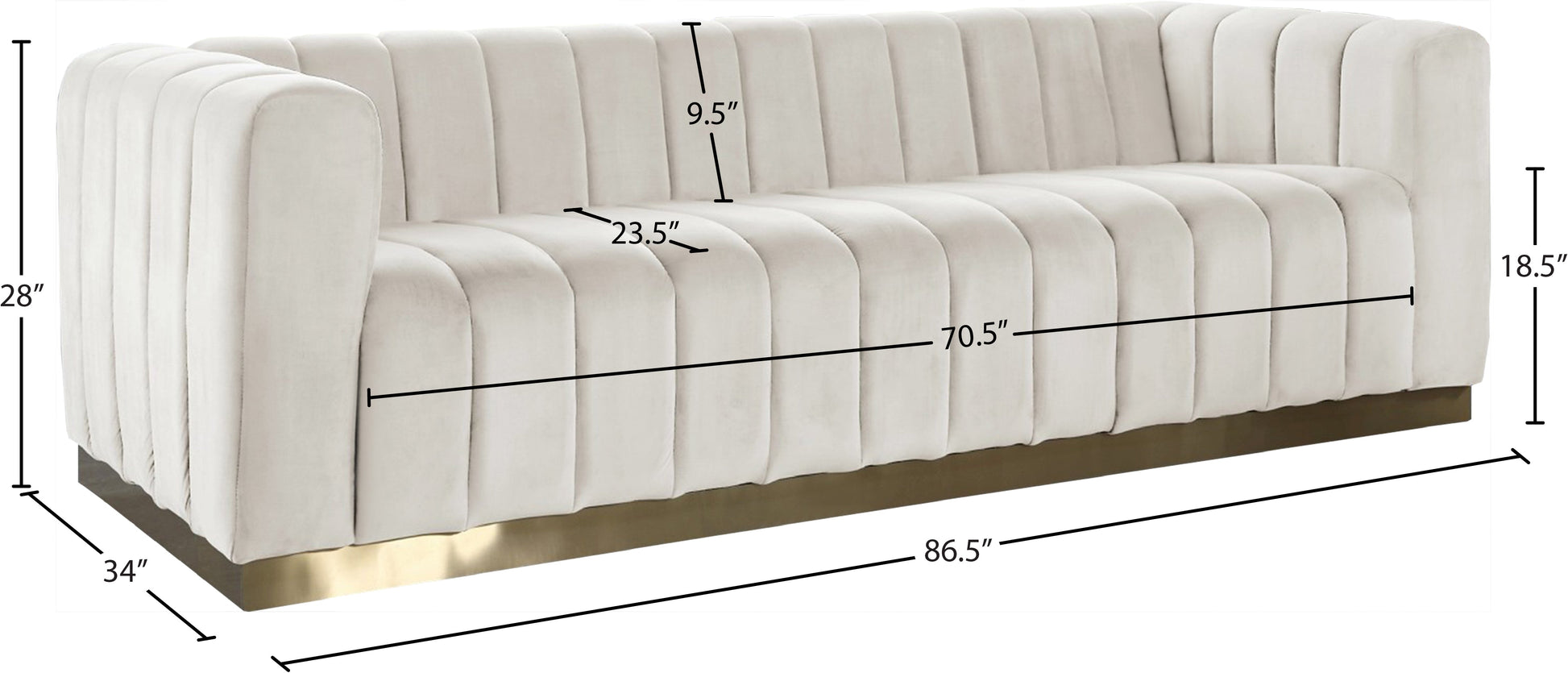 Marlon Velvet Sofa - Furniture Depot