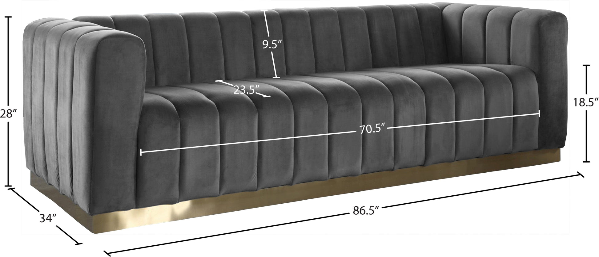 Marlon Velvet Sofa - Furniture Depot