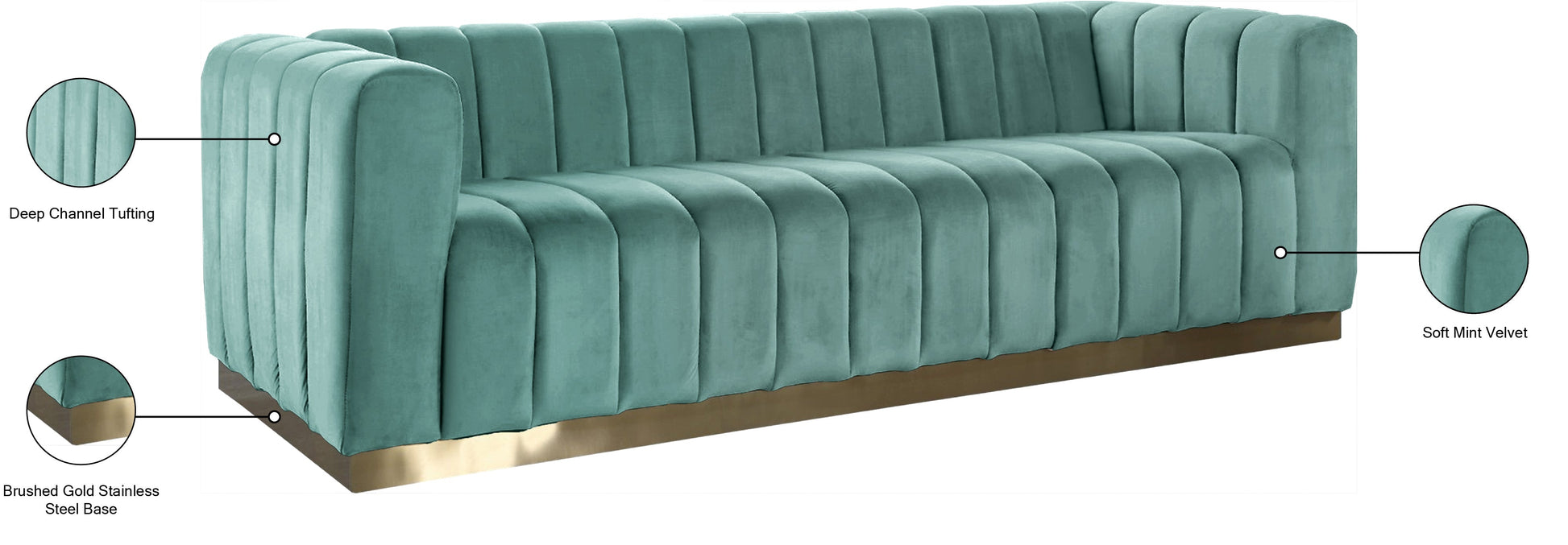 Marlon Velvet Sofa - Furniture Depot