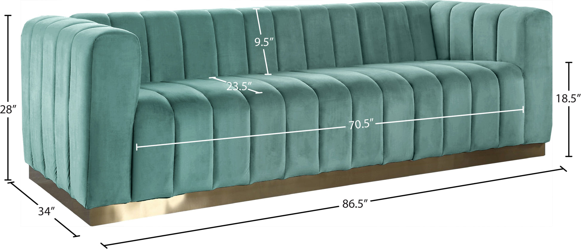 Marlon Velvet Sofa - Furniture Depot