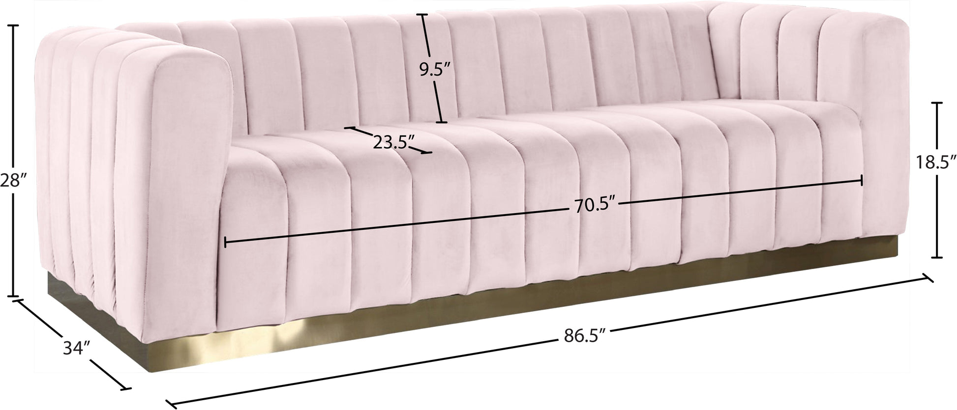 Marlon Velvet Sofa - Furniture Depot