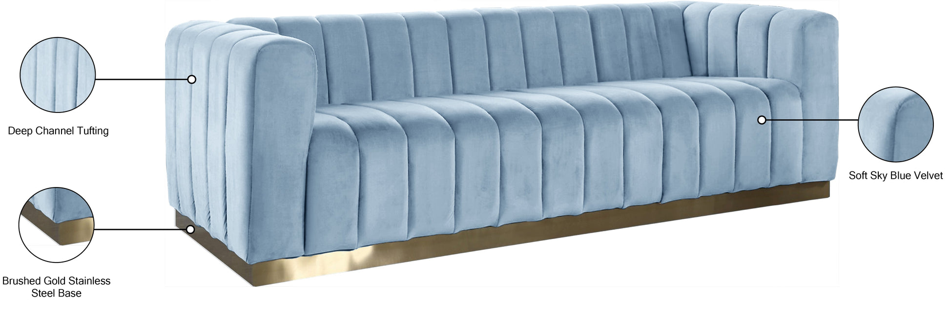 Marlon Velvet Sofa - Furniture Depot