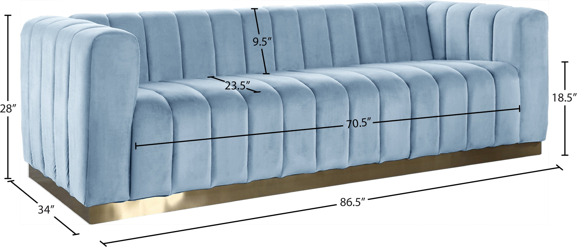 Marlon Velvet Sofa - Furniture Depot