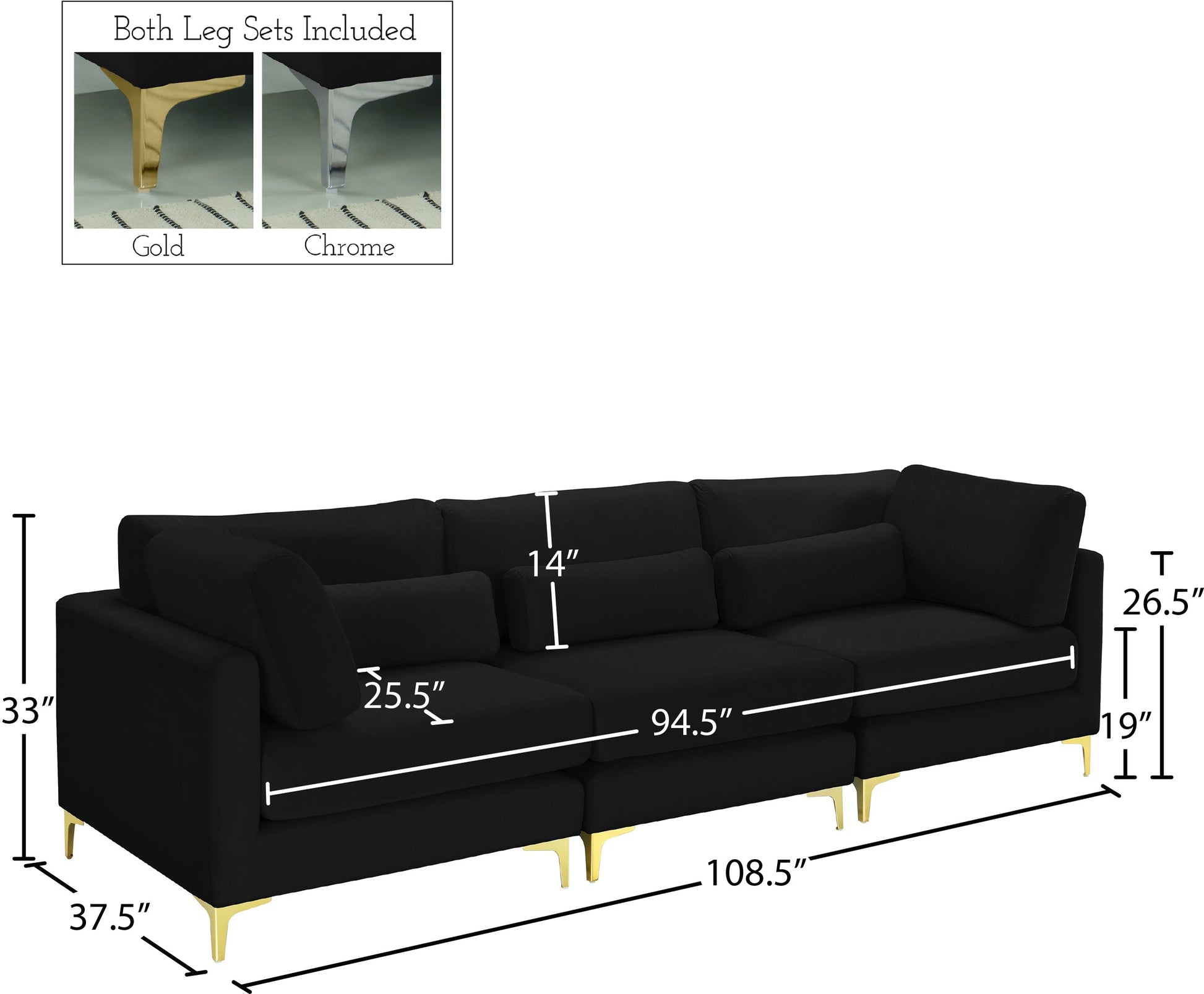 Julia Velvet Modular Sofa (3 Boxes) - Furniture Depot (7679005131000)