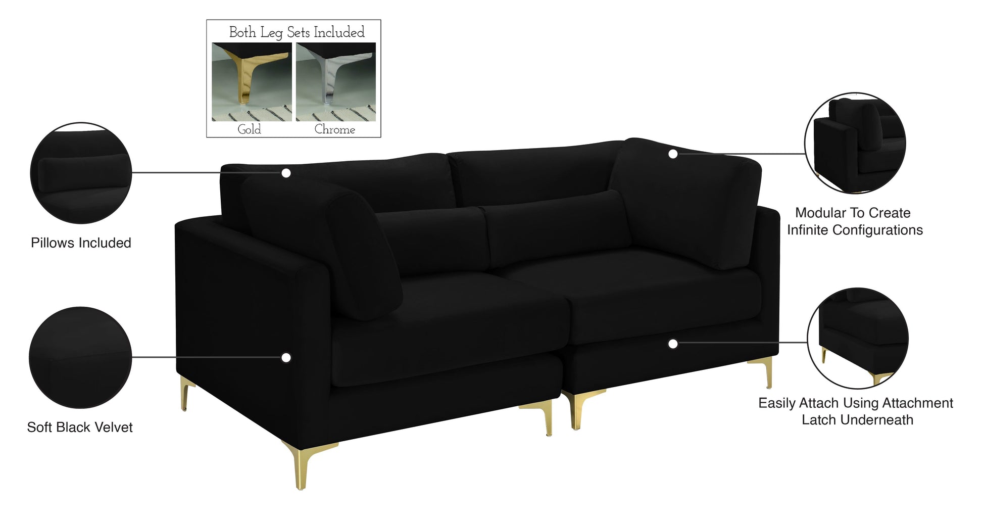 Julia Velvet Modular Sofa - Furniture Depot (7679005196536)