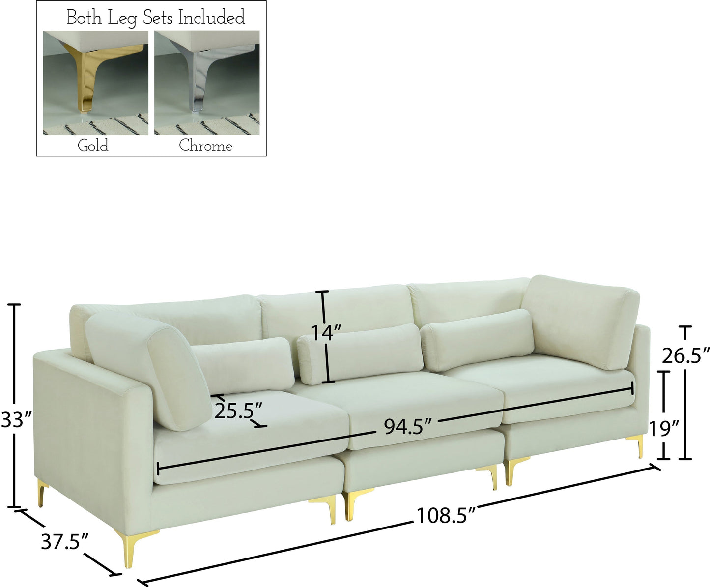 Julia Velvet Modular Sofa (3 Boxes) - Furniture Depot (7679005131000)