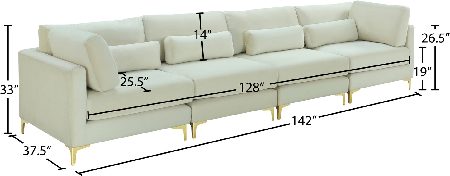 Julia Velvet Modular Sofa (4 Boxes) - Furniture Depot (7679005163768)