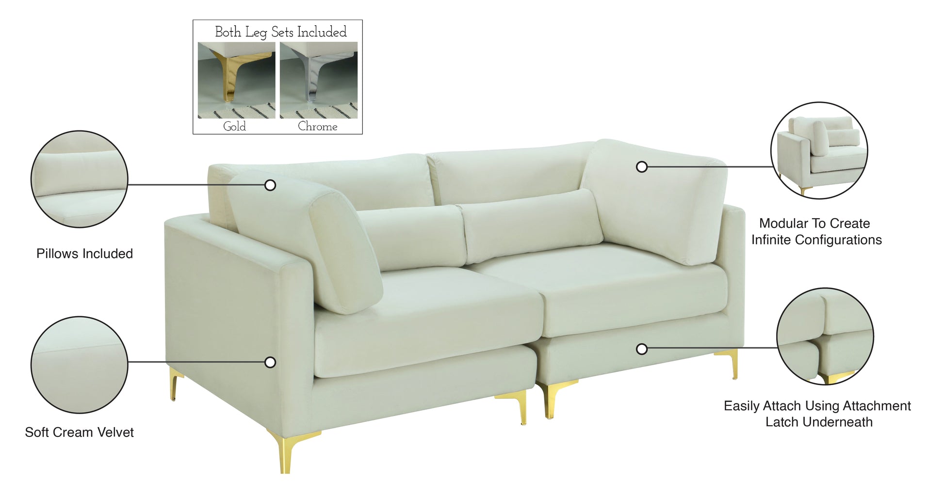 Julia Velvet Modular Sofa - Furniture Depot (7679005196536)