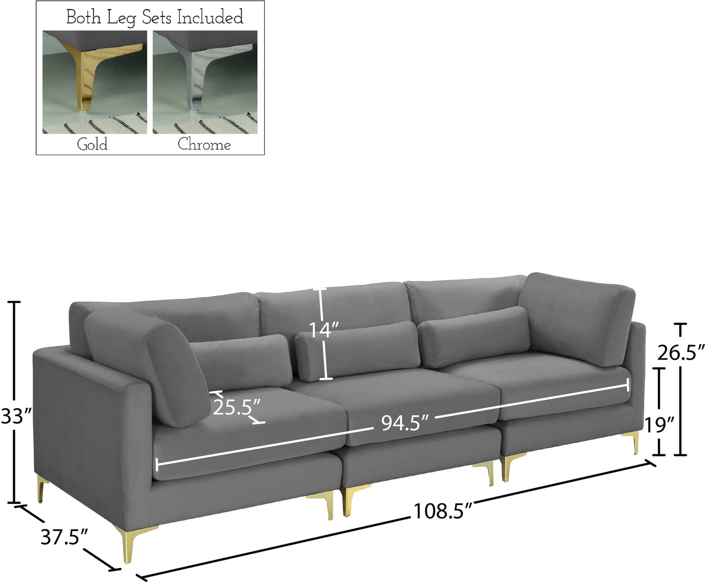 Julia Velvet Modular Sofa (3 Boxes) - Furniture Depot (7679005131000)