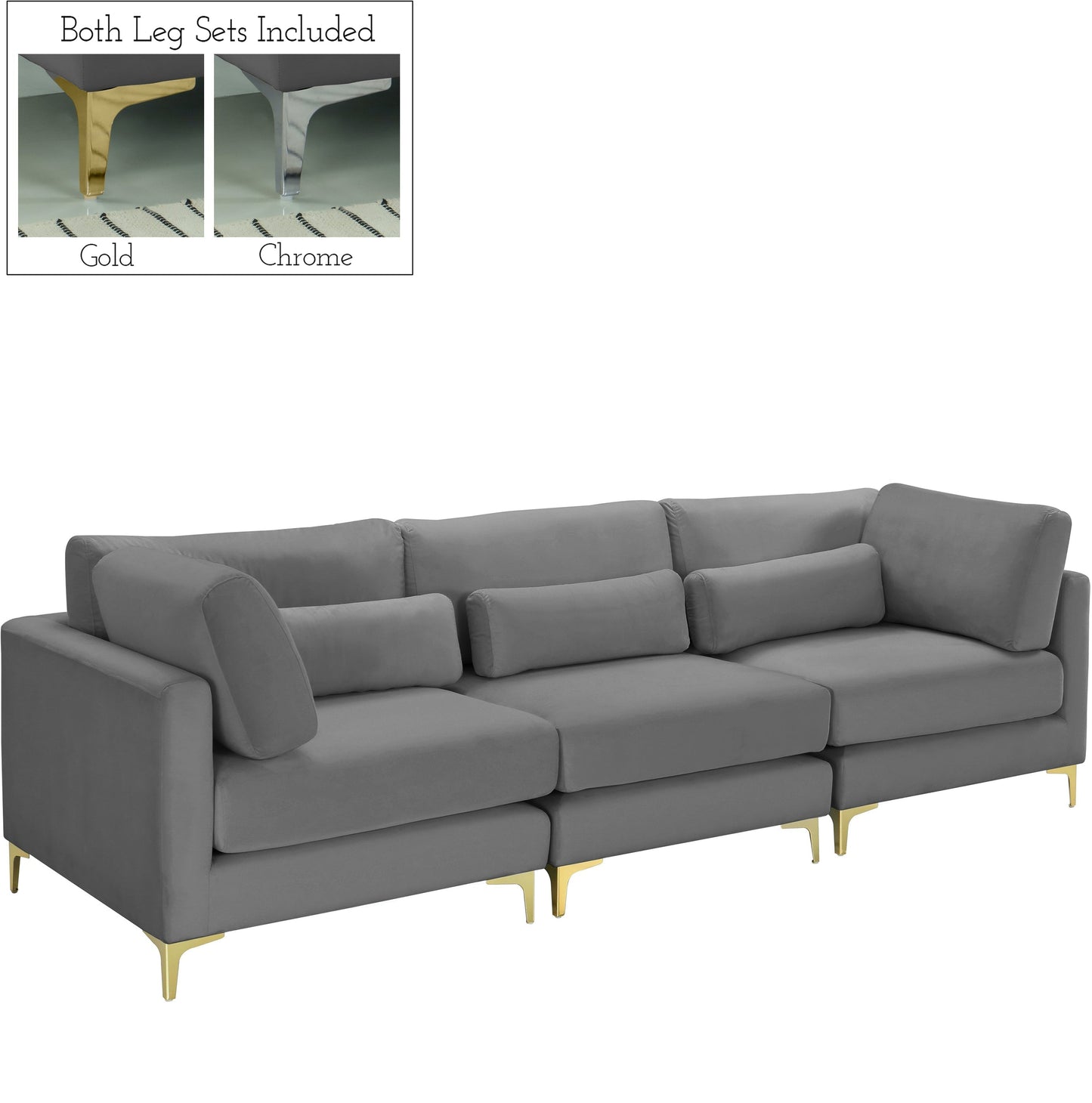 Julia Velvet Modular Sofa (3 Boxes) - Furniture Depot (7679005131000)
