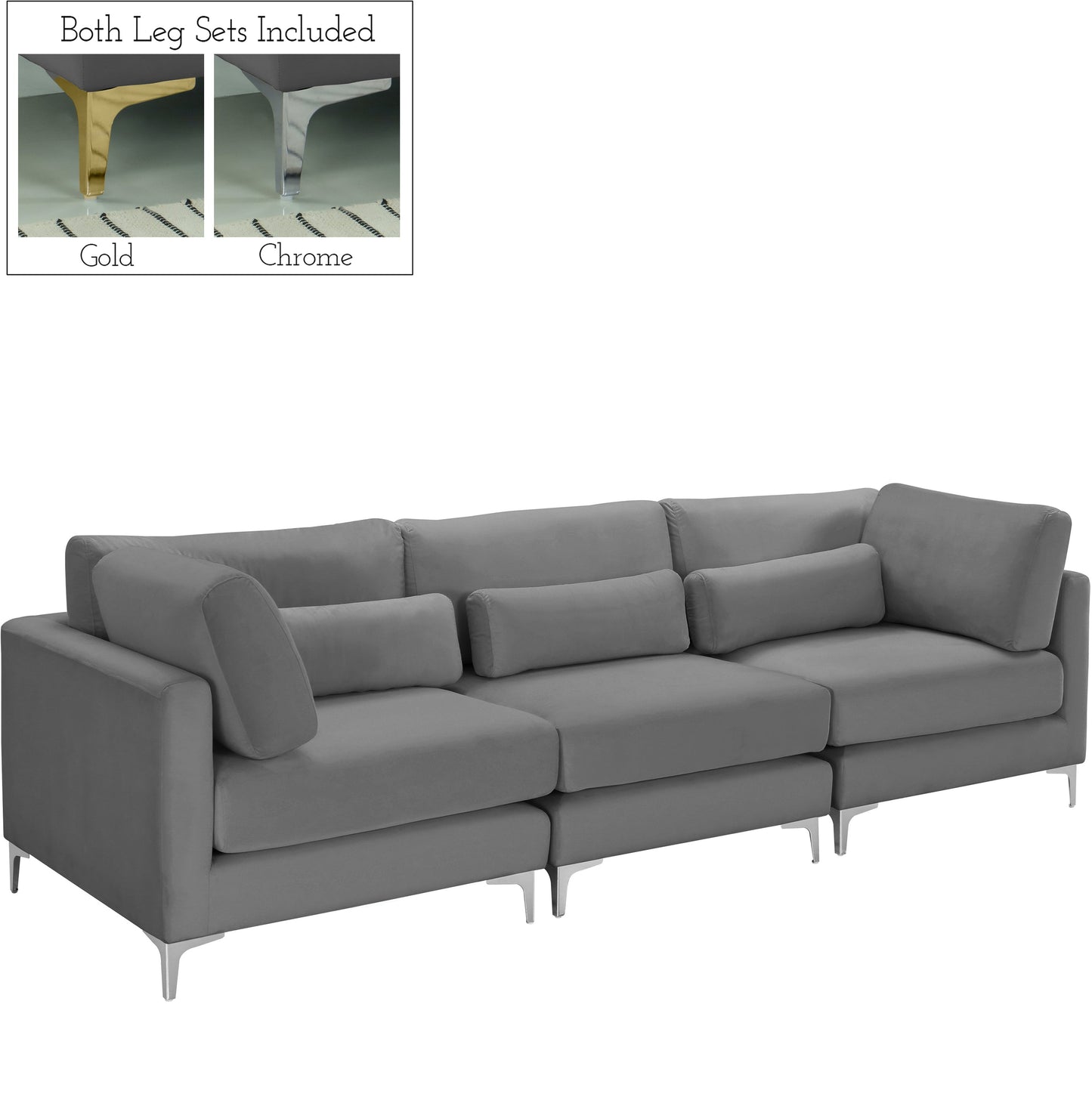 Julia Velvet Modular Sofa (3 Boxes) - Furniture Depot (7679005131000)