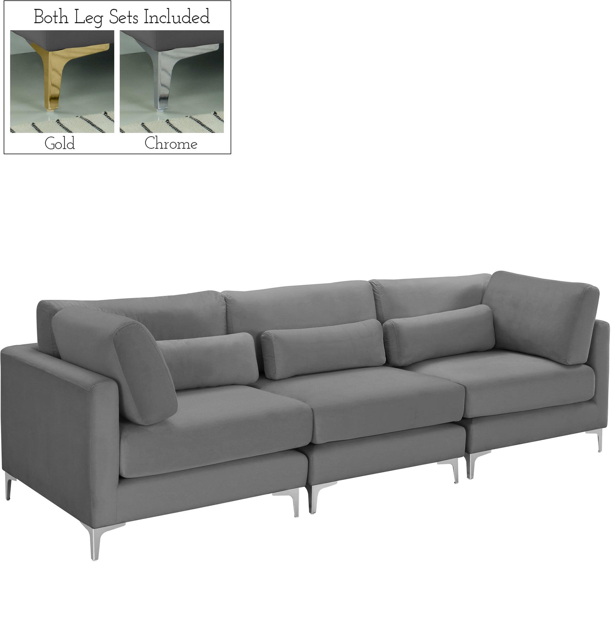 Julia Velvet Modular Sofa (3 Boxes) - Furniture Depot (7679005131000)
