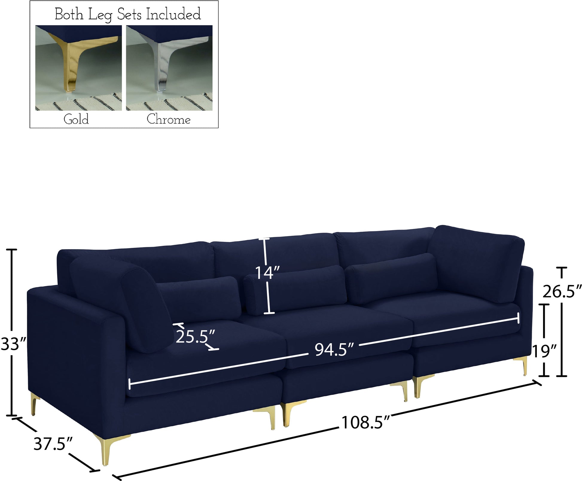 Julia Velvet Modular Sofa (3 Boxes) - Furniture Depot (7679005131000)
