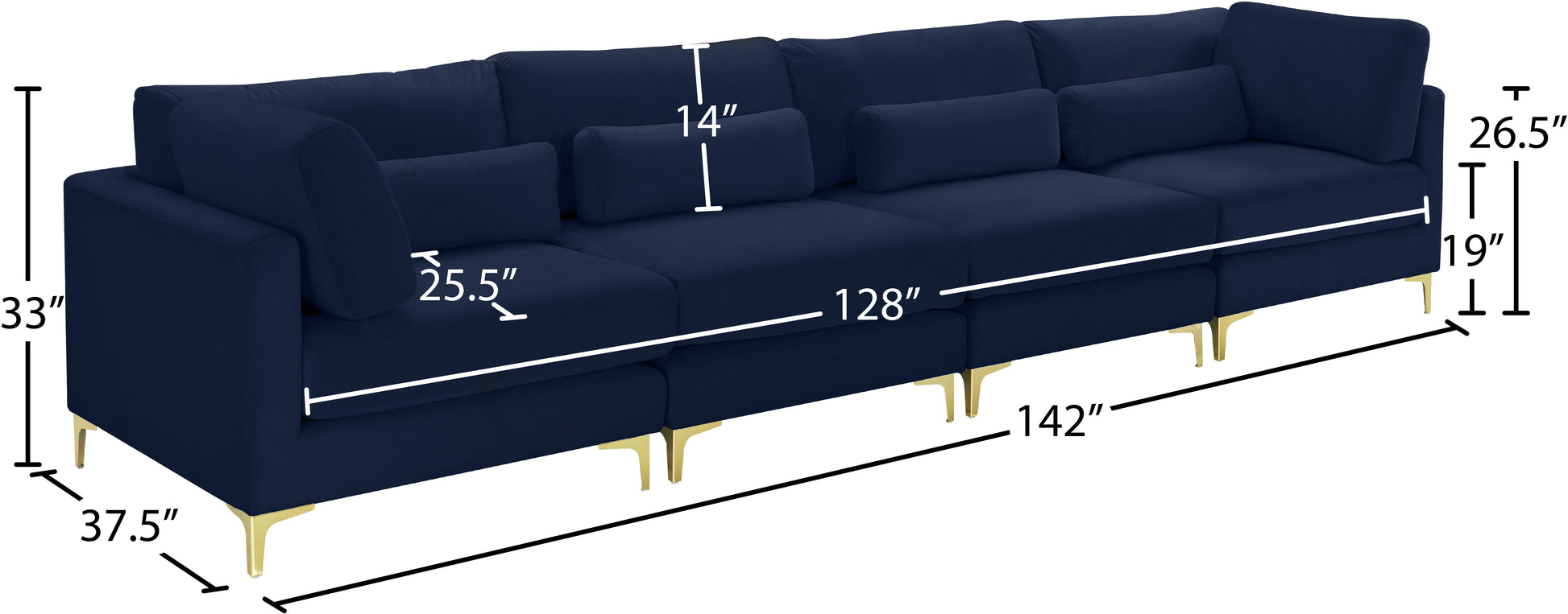 Julia Velvet Modular Sofa (4 Boxes) - Furniture Depot (7679005163768)