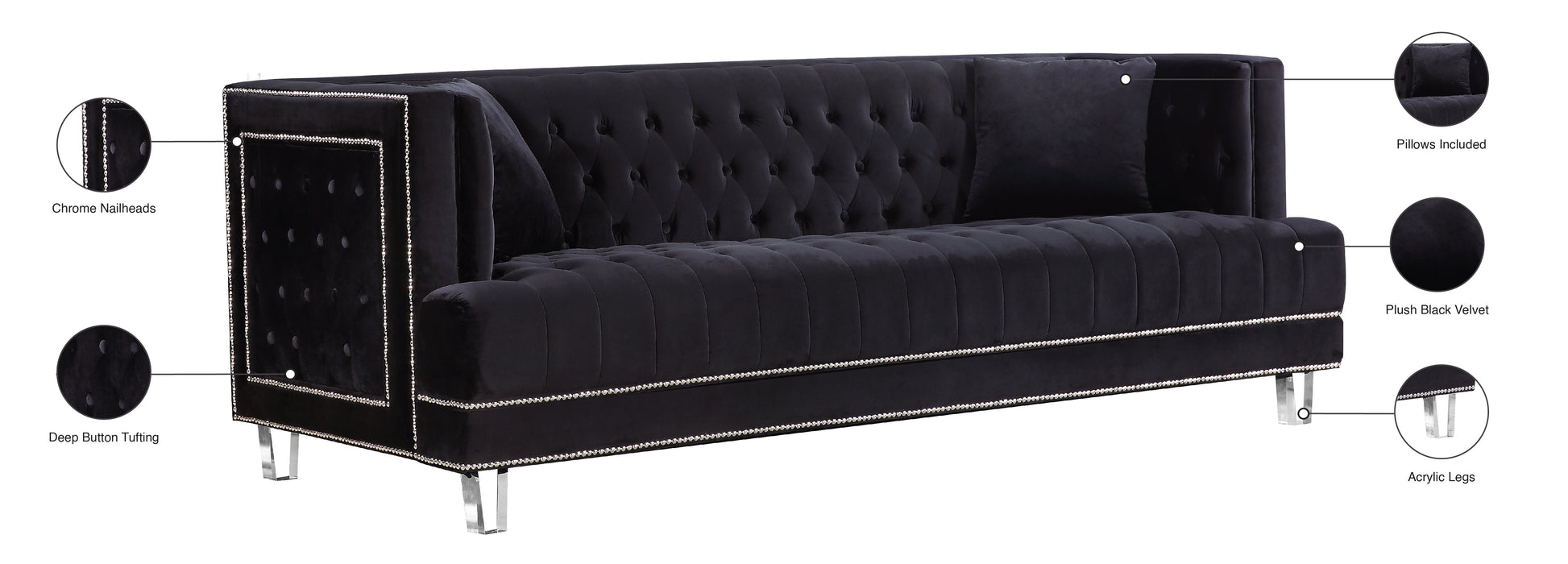 Lucas Velvet Sofa - Furniture Depot (7679005589752)