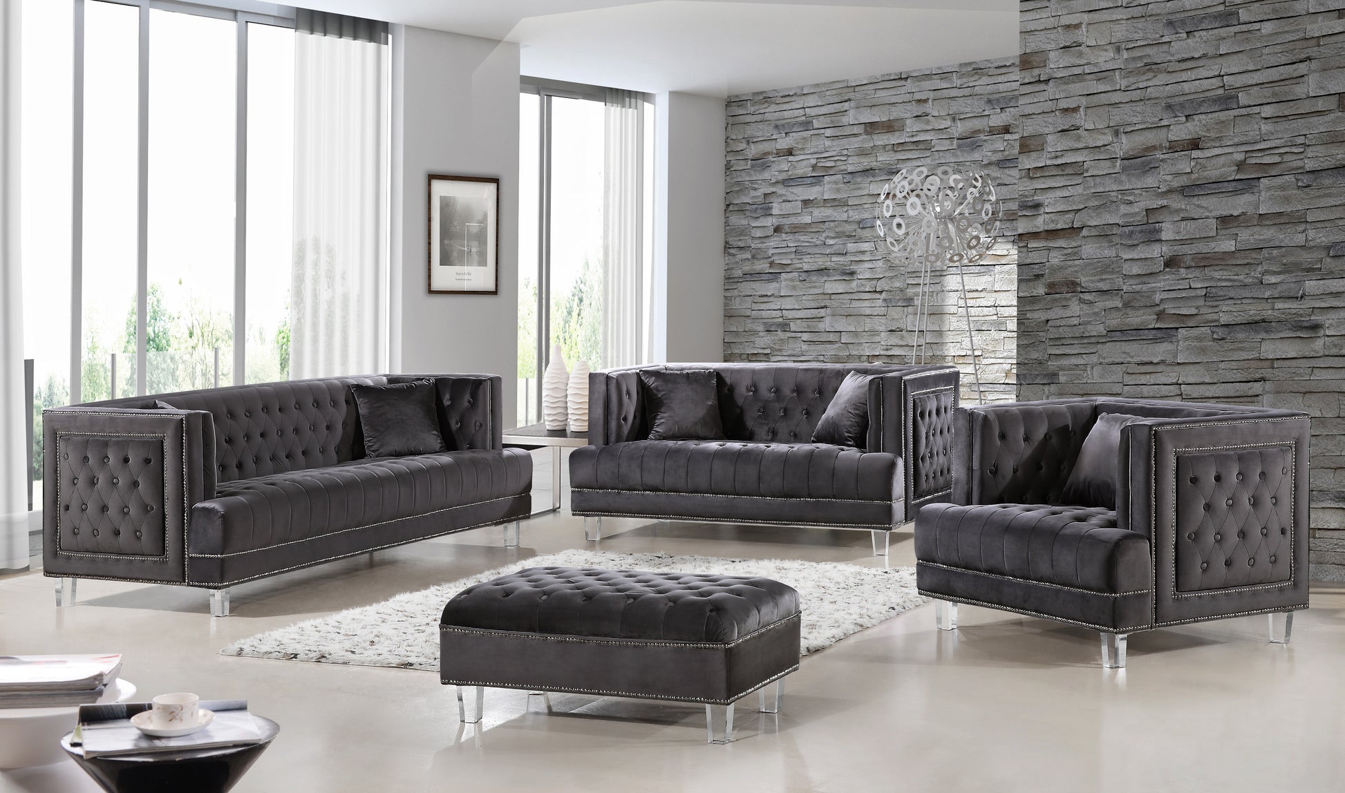 Lucas Velvet Sofa - Furniture Depot (7679005589752)