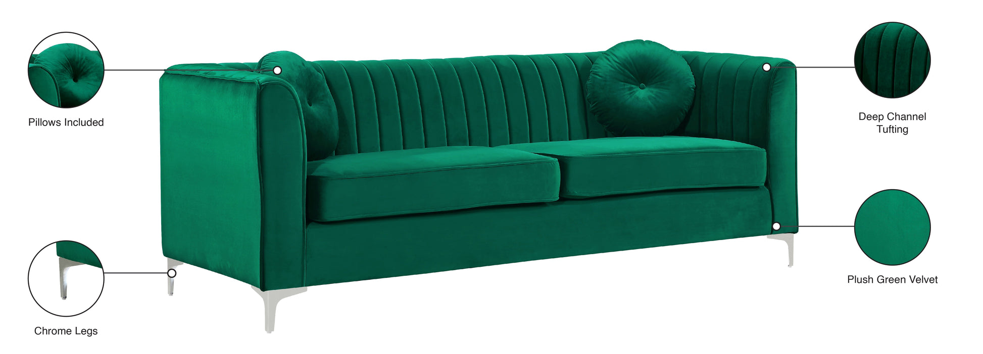 Isabelle Velvet Sofa - Furniture Depot